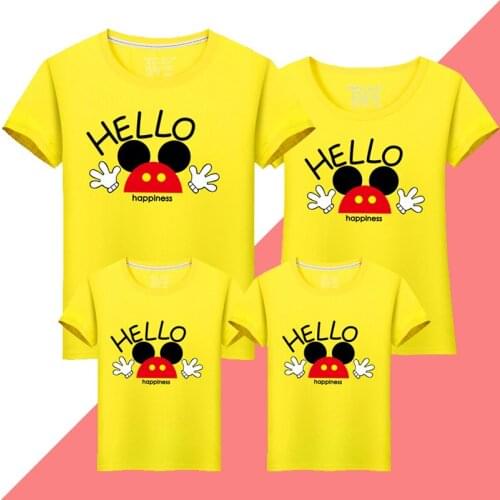 Family Matching Outfits Father Mother Daughter Son Cartoon Ear Print T-shirt Dad Mommy and Me Clothes Tshirt Tops Family Look