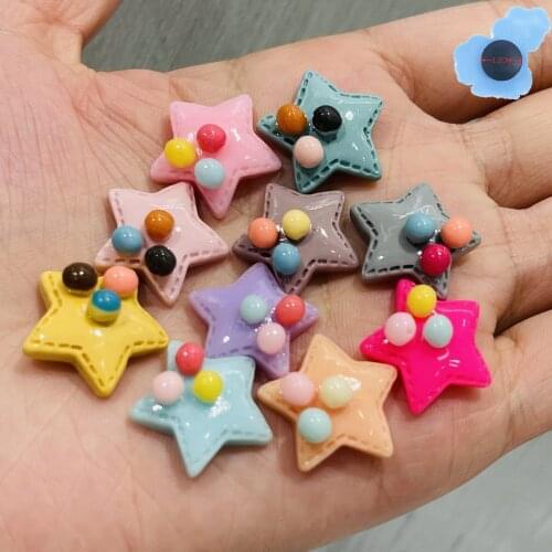 Wholesale 50Pcs Resin Star Shoe Charms Decorations Shoe Accessories Fit Croc Jibz Wristbands Children Birthday Presents