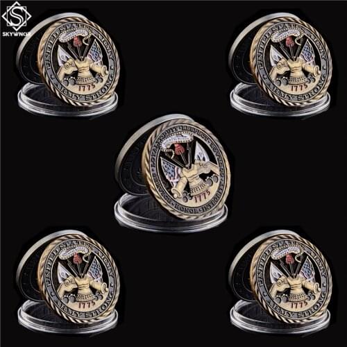5PCS 1775 US Challenge Coin Army Core Values Collectible Army Commemorative Coin