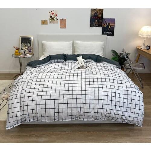 White black plaid Duvet Cover Twin Full Queen King Single modern fashion comfortable Quilt Cover Printing Home One piece