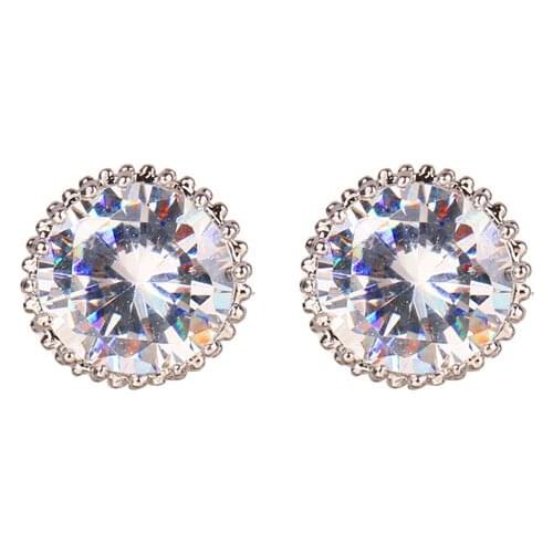 Bettyue Classic Style Circular Shape Cute Earring For Female White Color Ornament Bridal Wedding Party Charming Tiny Jewelry