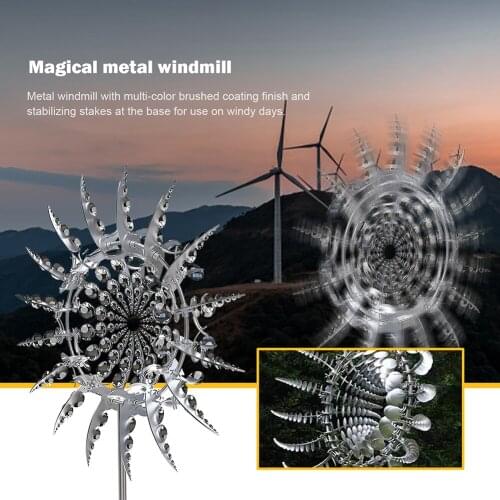 Unique And Magical Metal Windmill Outdoor Wind Spinners Wind Catchers Yard Patio L awn Garden Decoration Support Dropshopping