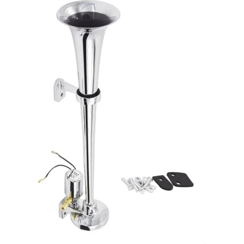 Universal Air Horn 150DB 12V/24V 5A Super Loud Single Trumpet Air Horn Compressor Kit 150db Silver for Car Truck Motorcycle