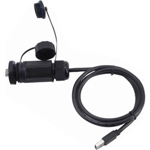 USB 3.0 Waterproof Extension Cable M25 IP68 , Industrial Type A Female to Female Socket Plug Connector with Dustproof Cap