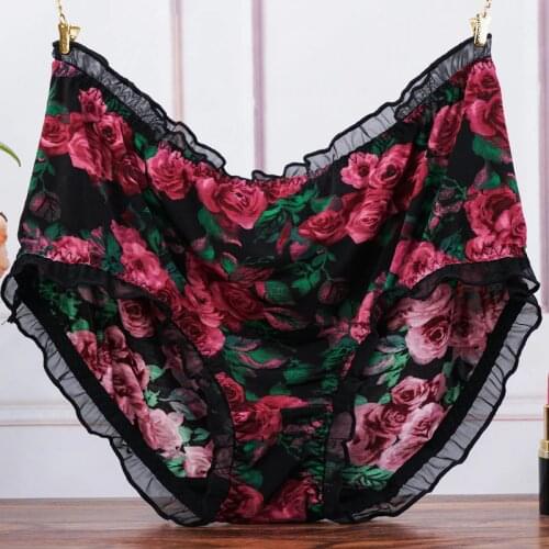 Big Size High Waist Womens Panties Print Leopard Briefs Underwear Lady Sexy Lace Ruffles Seamless Plus Size Underpants Lingerie