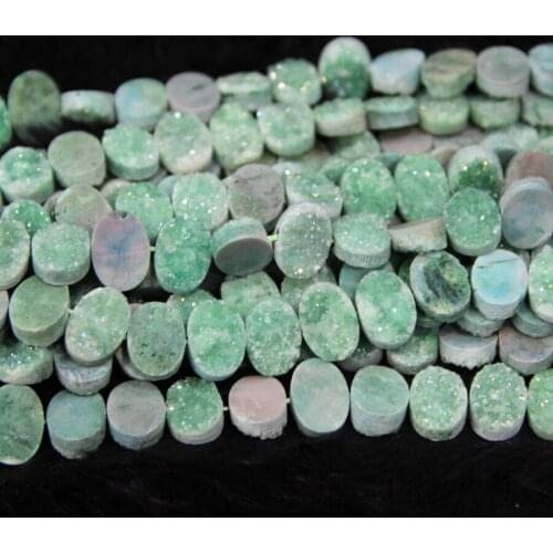 1 Full Strand Green Dyeing Electroplating Druzy Stone DIY Necklace Beads Pendant Preferred Choice of Merry Christmas Present