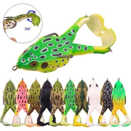 1pcs Thunder Frog Fishing Lure 9cm 13.6g Soft Baits Floating Water Luya Wobblers Artificial Tackle Double Fishhook Gear