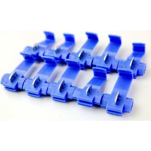 10PCS Blue Electric Wire Cable Connectors Quick Splice Terminals Crimp Non Destructive Without Breaking Line AWG 22-18