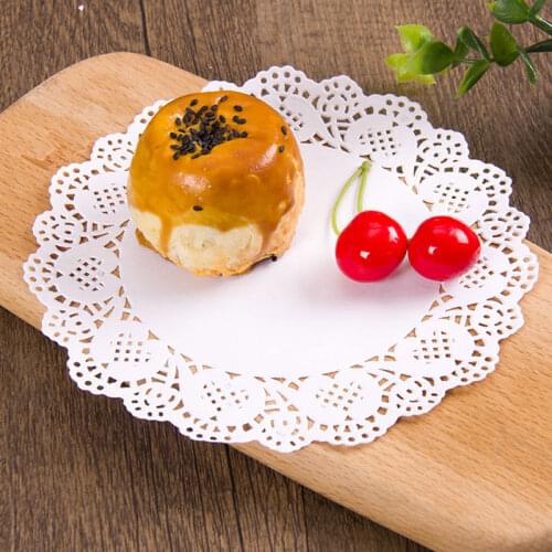 140Pcs Lace Paper Doilies Cake Cookies Placemat Disposable Round Baking Oil-absorbing Paper Pad Food Mat Wedding Party Supplies