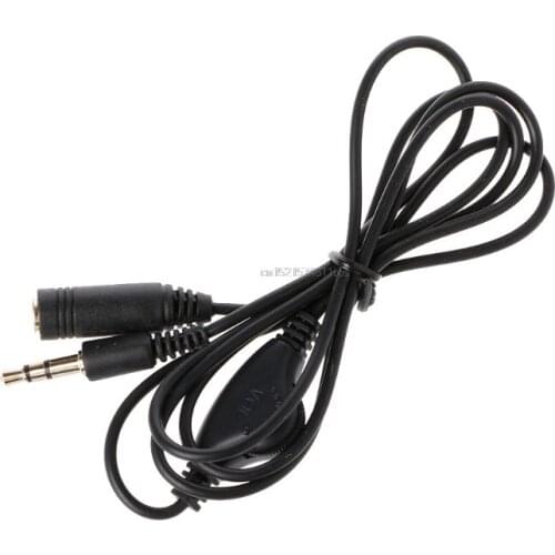 2018 New 3.5mm Male To Female 3-Pole Plug Jack Stereo Audio Aux Cable With Volume Control