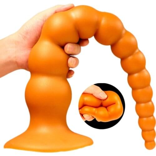 2021 Super Long Anal Plug Beads Silicone Huge Big Butt Plug Vagina G Spot Prostate Massager Erotic Anal Sex Toys For Men Women