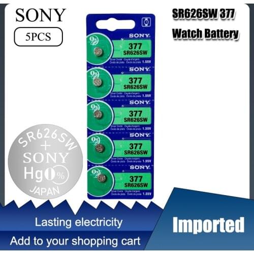 5pcs LONG LASTING 377 SR626SW SR626 AG4 Watch Battery ButtoLatest silver oxide watch battery for watch