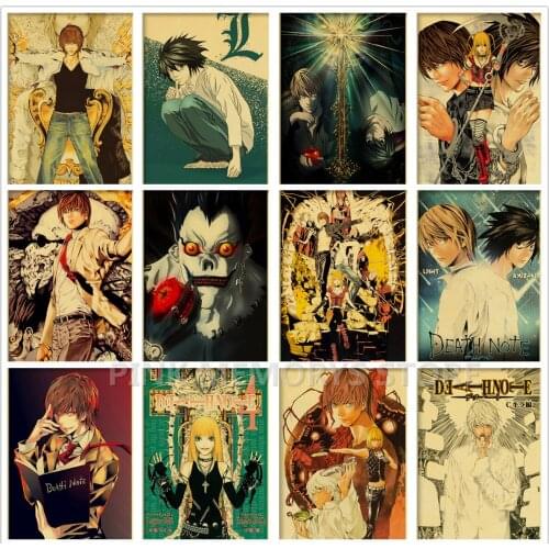 5D Full Square Round Diamond Painting Anime Series Death Note Retro Poster Cross Stitch Kit Mosaic Picture Home Decoration Gift