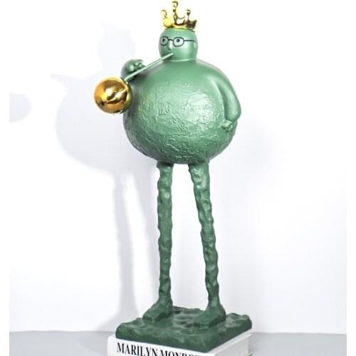 70cm Modern Sales Office Creative Character Ornaments Wearing Golden Crowns Blowing Bubbles Home Living Room Porch Decor Statue