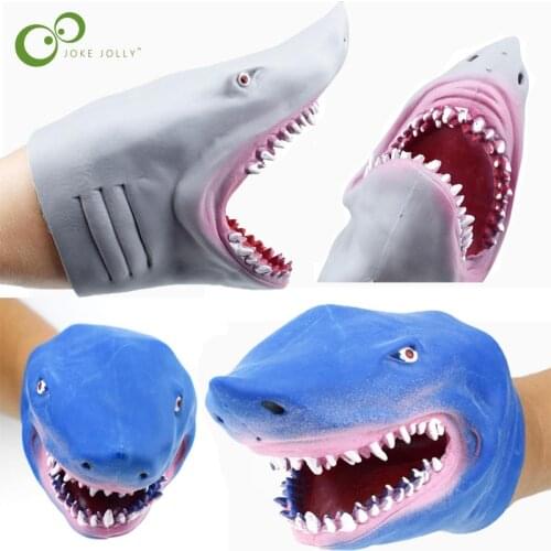Shark Hand Puppets for Story TPR Animal Head Gloves Doll Kids Toys Gift Animal Head Figure Vividly Kids Toy Model Gifts ZXH