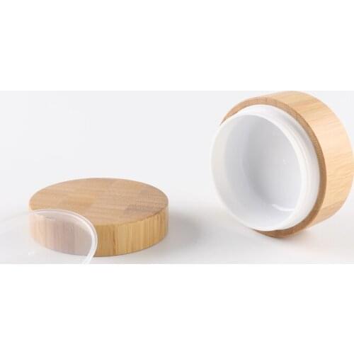 30ML/50ML 60pcs/lot Bamboo Wooden Cosmetic Jar, Empty Facial Cream Container, High-grade DIY Bamboo Hand Cream Refillable Box