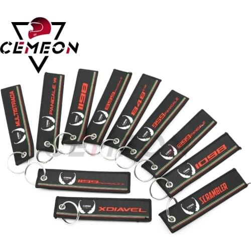 Ducati Motorcycle Key Pendant PANIGALE V4 XDIAVEL MONSTER 1199 1299 899 959 1098 1198 848 EVO Embroidered Keychain Key Ring