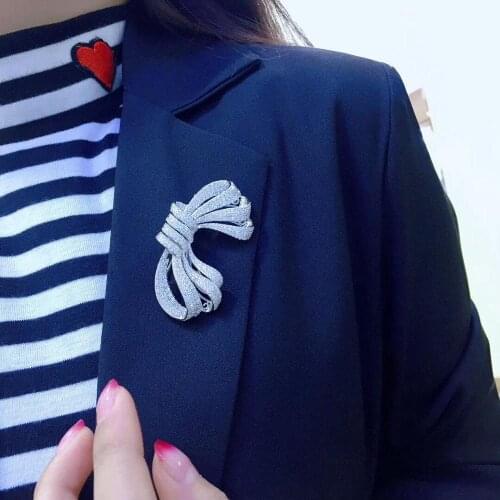 Bowknot brooch 925 sterling silver fine women jewelry unique style free shipping high quality