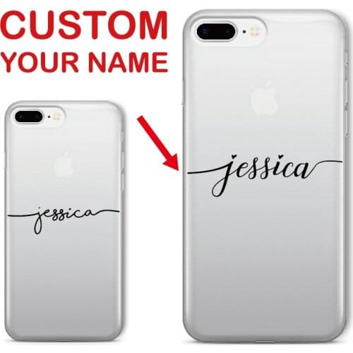 Personalization Custom Name Text Soft Clear Phone Case For iPhone 12 Mini 5 5S 6 6S XS Max 7 7Plus 8 8Plus X 11 Pro Max