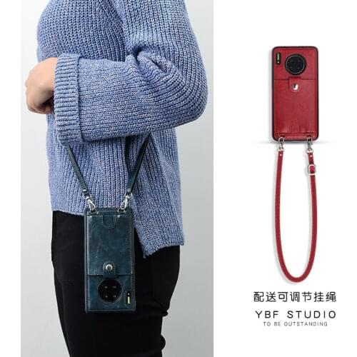 Leather crossbody phone Case For iPhone 12 11 Pro Xs Max X XR 6 6S 7 8 Plus Wallet Card Slots back shell Shoulder strap rope