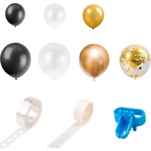 Black Gold Balloon Arch & Garland Kit 120Pcs Balloons for Birthday Graduation Wedding Decoration