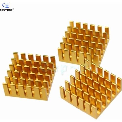 Gdstime 30 pcs Extruded 22mm x 10mm Aluminum Heatsink 22x22x10mm for Chip CPU GPU VGA RAM LED IC Heat Sink Radiator with 3M Tape