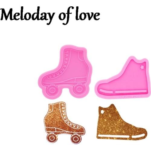 Shiny Cowboy Boot Keychain Mold DIY Epoxy Resin Shoes Silicone Mold for Key Chains Accessories Pendant DY0066
