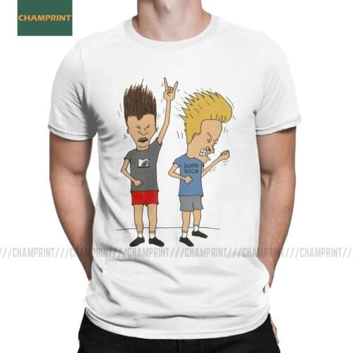 Mens Beavis Butthead Rock T Shirt Old Cartoon Comedy Music Comic Punk Metal Cotton Clothes Short Sleeve Tee Shirt Gift T-Shirts