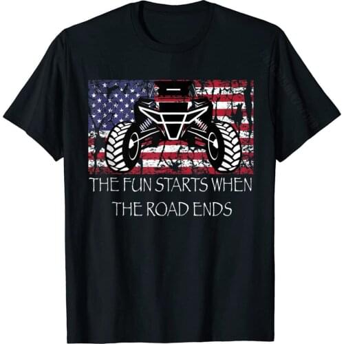 SXS UTV Side By Side American Flag Outdoors Basic Top Normal T Shirts For Men Cotton Tops Shirts Fitness Tight Fitted
