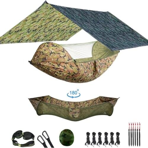 Camping Hammock with Mosquito Net and 118x118in Rain Fly Tarp,hanging Hammock Flying Hammock Swing Hammocks Survival,Travel
