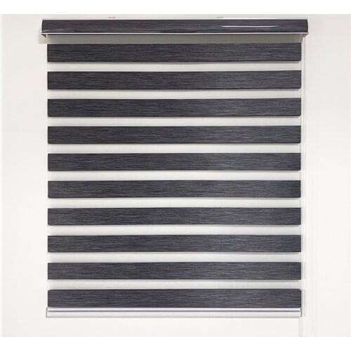High end handmade zebra roller blinds day night blackout grey window curtain shades for living room lobby lounge hot sale LS6022