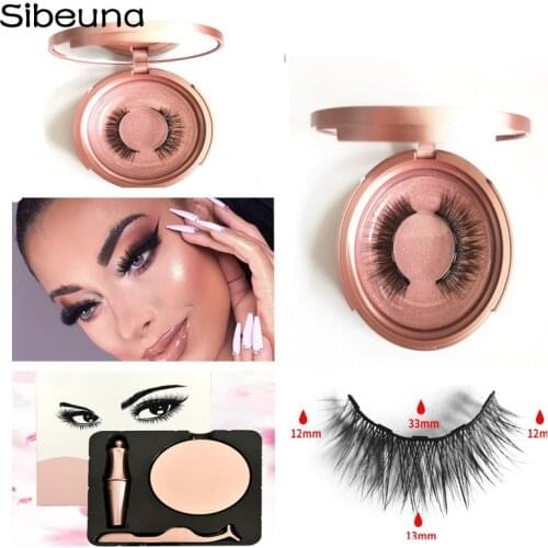 Magnetic Eyelashes 3D False Mink Eyelashes Reusable Magnet Lashes Magnetic Liquid Eyeliner&Magnetic False Eyelashes &Tweezer Set