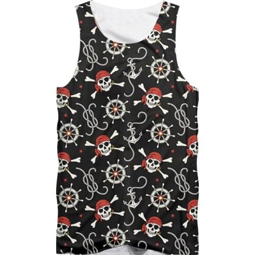 IFPD EU Size Unisex Tank Top Summer Cool Printed Pirate Skull 3D Singlets Vest For Women/men Hiphop Punk Shirts Sleeveless Tees