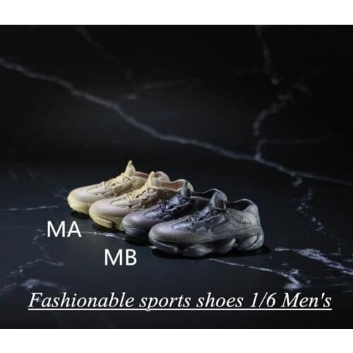 1/6 Scale Fashionable Sport Male Trendy Sneakers Mens Vintage Sneakers Youth Boy Running Shoes Model