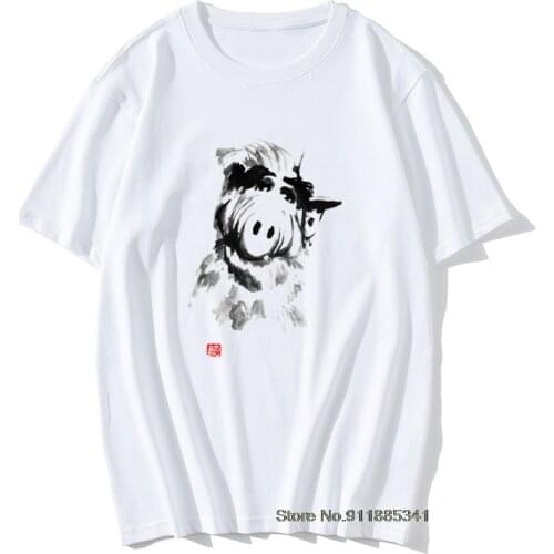 Mens T Shirt Alf Alien Life Form Melmac Awesome Artwork Retro Tshirt For Male Graphic Tops & Tees Vintage Camiseta