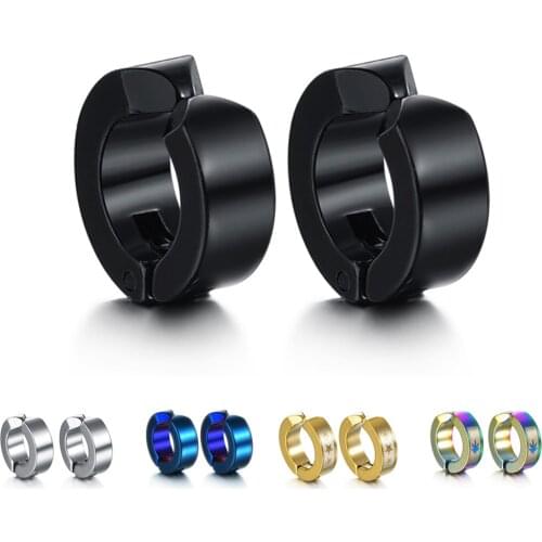 Charm Circle Earrings Men Women Smooth Ear Studs Earring Stainless Steel Punk No Hole Clip on Hoop Ring Jewelry Dropshipping