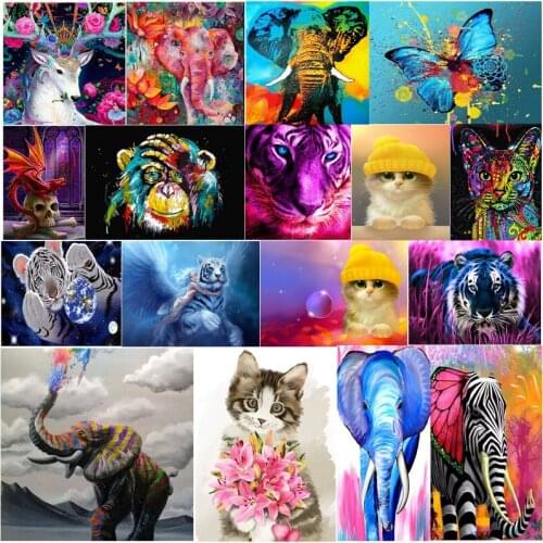 DIY Diamond Painting Hand Tools Kit Full Diamonds Animal Series Sticker Diamond Cross Stitch Bedroom Living Room Art Paintings