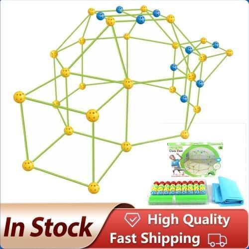 Construction Fort Building Kits for Kids DIY Building Fortress Building Castles Tunnels Play Tent Toys for Girls Boys