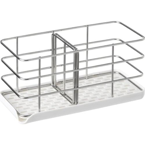 Kitchen Sink Caddy Brush Sponge Holder Stainless Steel Organizer Drainer Rack