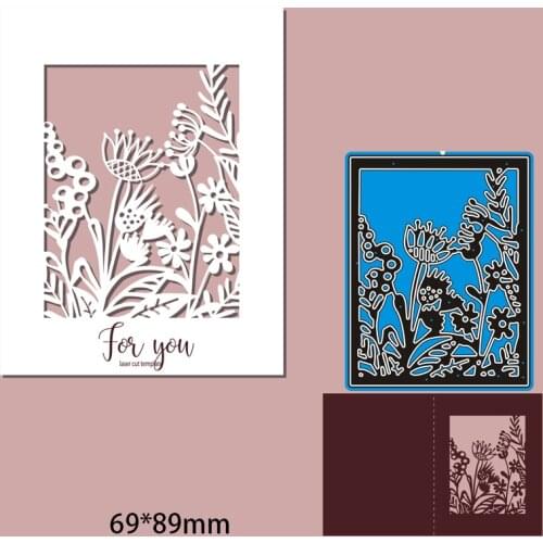 New Cutting Metal Dies Hollow Flower Grid New Stencils DIY Scrapbooking Paper Cards Craft Making Craft Decoration 69*89mm