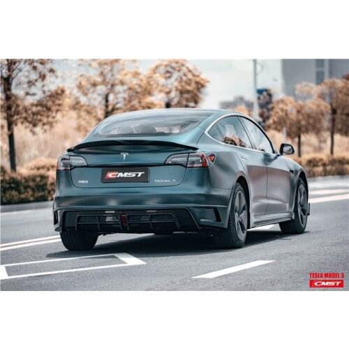Suitable for Model Tesla 3 Modified Cmst Front Bumper Surround Side Skirt Carbon Fiber Rear Lip Sport Kit