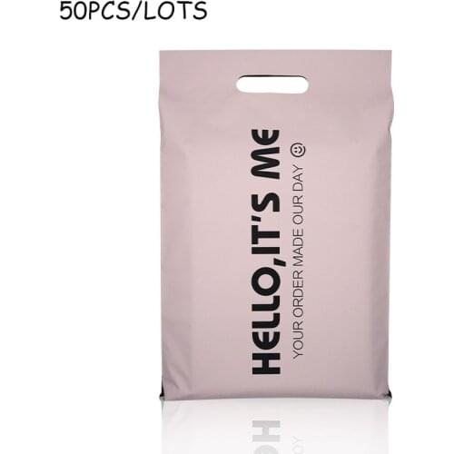 50PCS HELLO IT’S ME Envelope Mailing Bags Self Seal Adhesive Clothing Courier Bag Thicken Poly Waterproof White Color Pouch Bag