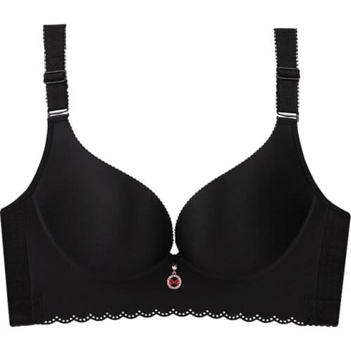 Sexy gathered no steel ring youth double push up plus size bra