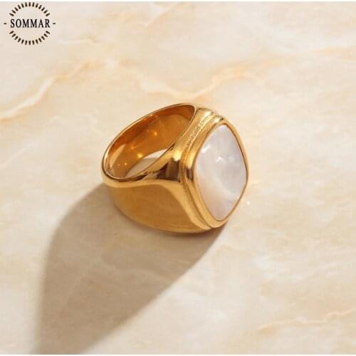 SOMMAR Newest Gold Vermeil size 6 7 8 Girl Knuckle Rings ins Quark Lapis Lazuli Jewelry on the neck Gift for her