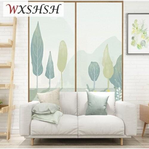 Custom Size Static Cling Window Film PVC Forest Pattern Decorative Privacy Protection Glass Sticker For Home Office Market Store