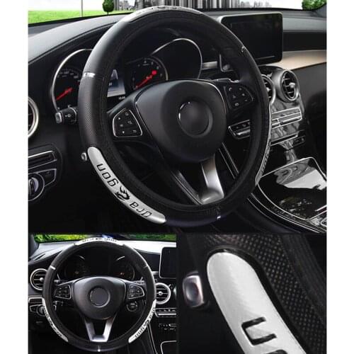 Universal Car Steering Wheel Covers Chinese Dragon Design PU Leather Steering Cover Anti Slip Breathable Suitable for 38cm