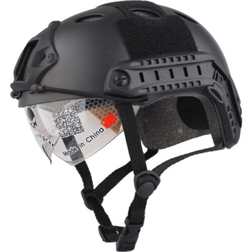 Military Fast PJ Helmet With Protective Goggle Glasses Army Hunting Paintball CS WarGame Head Protector Tactical Airsoft Helmet