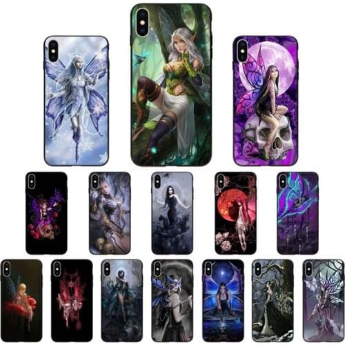 YNDFCNB Gothic Skull Fairy Phone Case for iphone 11 12 Mini Pro Max X XS MAX 6 6s 7 8 Plus 5 5S 5SE XR SE2020
