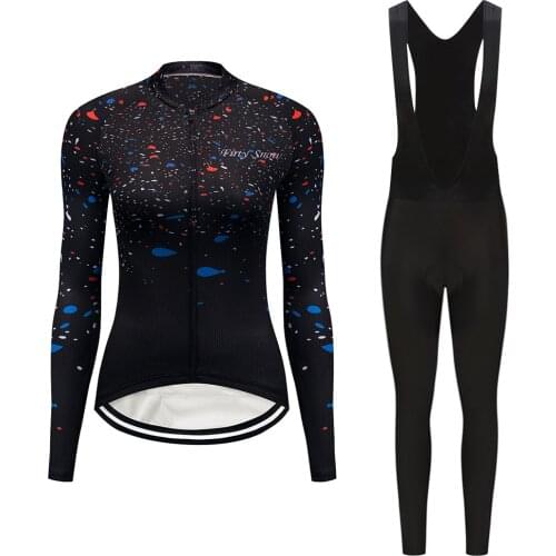 Women fashion cycling jersey set 2021 Female road bike clothing MTB bicycle clothes maillot dress fall suit sport wear uniform