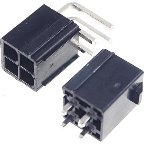 10 Pcs 4 Pin PCB Male Header Mini-fit 4.20 mm Pitch Dual Row for ATX CPU PC Power Connector 0.165" Wafer Through Hole